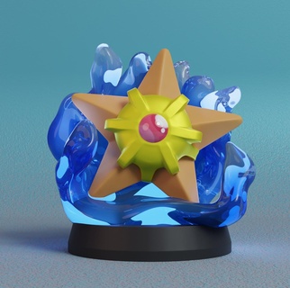 pokemon Staryu juego Pikachu ceniza pokebola juguete hogar casa gratis mimikyu popular eevee impresión perro anime manga coleccionable charizard Víspera Santos Navidad Starmie 3d print model - Mito3D