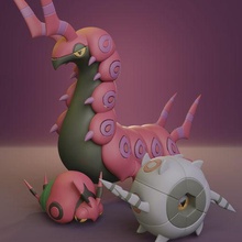 pokemon - venipede whirlipede scolipede 3d print model - Mito3D