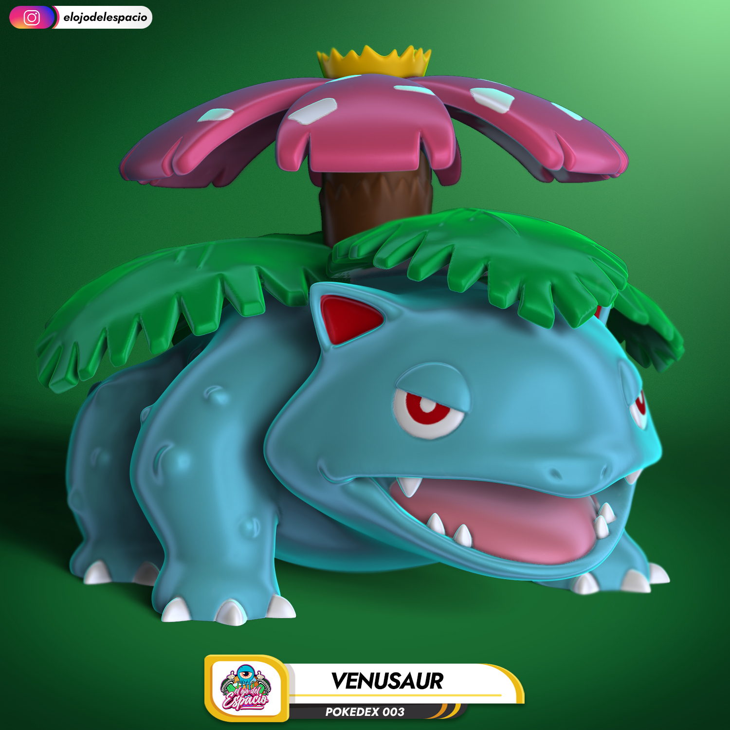 Pokemon 003 venusaur 3D print model - Mito3D