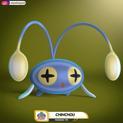 pokemon 170 chinchou pokedex uzay gözü 3d print model - Mito3D