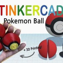 pokemon ball tinkercad game toy pokemonball pikachu eunny 3d print model - Mito3D