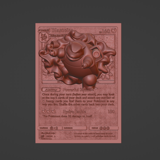 pokemon blastoise 4d tarjeta personalizado verruga 3d impresora 3d print model - Mito3D
