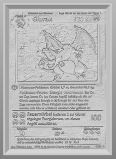 pokemon card 004 102 glurak lithophane glumanda 3d print model - Mito3D