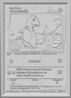 Pokémon cartão 046 102 glumanda litofano 3d print model - Mito3D