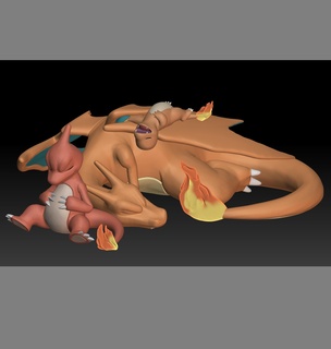 Pokémon charmander charmeleon charizard jouet figure art Jeu Pokemongo nintendo Pokemonzukan Jeux jouets sculpture évolution 3d print model - Mito3D