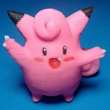 pokemon clefairy impresso partes jogo brinquedo de acessórios pokeball cor-de-rosa baixa contagem polígonos lowpoly pegar 3d print model - Mito3D