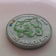 pokemon community day 3 coin - bulbasaur art bulbasuar pokemongo coins badges 3d print model - Mito3D