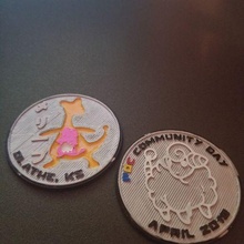pokemon community day 4 coin - mareep art april 2018 pokemongo pokemons coins badges 3d print model - Mito3D