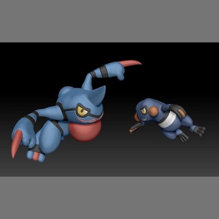 pokemon croagunk toxicroak Game toy figure art game pokemongo nintendo pokemonzukan games toys sculpture evolution 3d print model - Mito3D