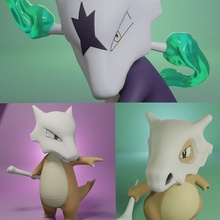 Pokémon cubone evolução pacote jogos Pikachu cinza pokebola brinquedo popular eevee impressão 3d cão anime manga colecionável alola Marowak hisui arceus 3d print model - Mito3D