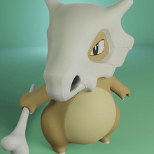pokemon cubone juego Pikachu ceniza pokebola juguete popular eevee impresión 3d perro anime manga coleccionable alola marowak hisui arceus 3d print model - Mito3D
