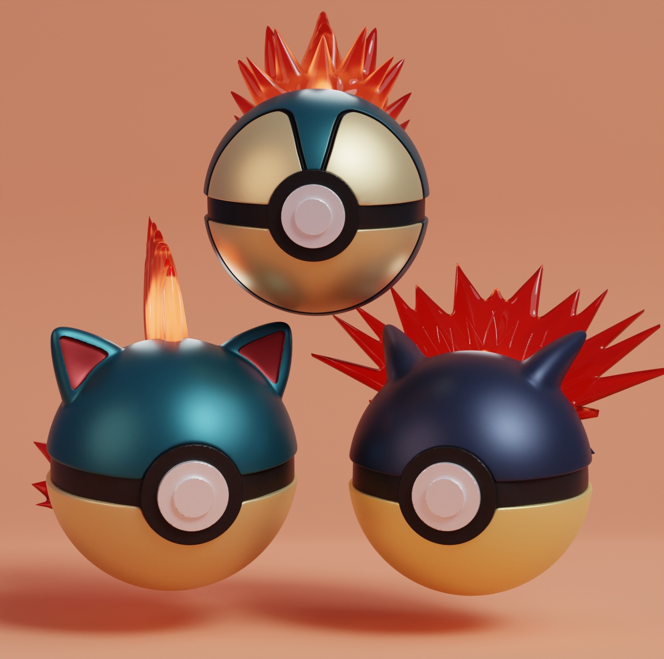 Pokemon cyndaquil quilava tiflosione pokeball Pikachu cenere giocattolo casa gratuito popolare eevee stampa cane anime manga collezione charizard Halloween Natale 3D print model - Mito3D