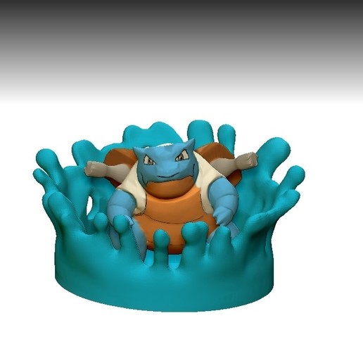 pokemon diorama blastoise juego de nintendo video agua juguete la colección 3D print model - Mito3D