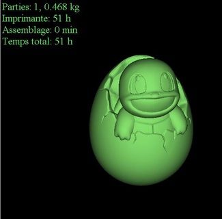 pokemon egg carapuce + support 3d print model - Mito3D