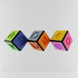 Pokémon Elemente Würfel dicexcults Schwäche 3d print model - Mito3D