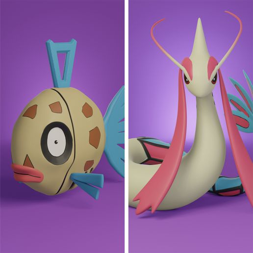 pokemon feebas evolution pack 3D print model - Mito3D