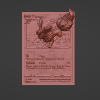 Pokémon flareon 4d carte Douane Jeu Évoli 3d imprimante 3d print model - Mito3D