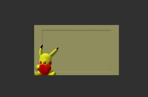 Pokemon telaio immagine decorazione Pikachu fotografia 3d print model - Mito3D