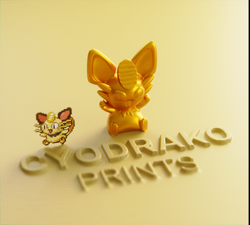pokemon fusion meowchu print-in-place meowth pichu print place toy art fanart 3d print model - Mito3D
