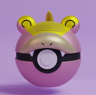 Pokémon galariano fogão lento pokebola Pikachu brinquedo arte colecionável manga ventilador imprimível impressão popular anime eevee namorados slowbro 3d print model - Mito3D
