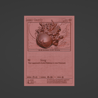 Pokémon gastamente 4d cartão personalizadas assombração Gengar 3d impressora 3d print model - Mito3D
