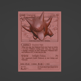 Pokémon Gengar 4d Karte Benutzerdefiniert gastly Spuk 3d Drucker 3d print model - Mito3D