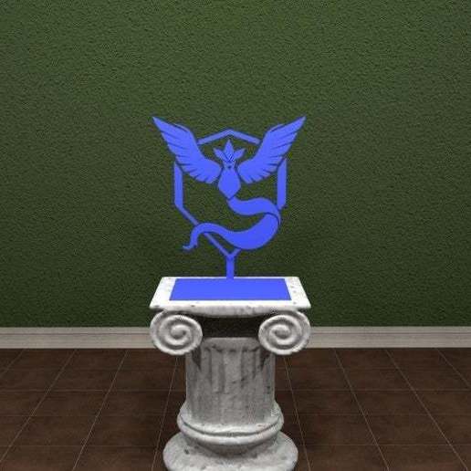 pokemon go - team mystic logo art signs logos standing stand sign awesome 3D print model - Mito3D