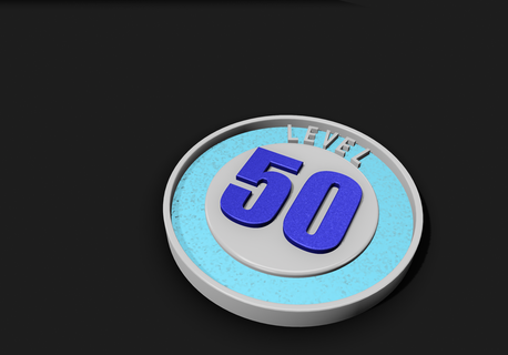pokemon go level 50 badge app achievement congratulations ash pikachu pin toy 3d print model - Mito3D