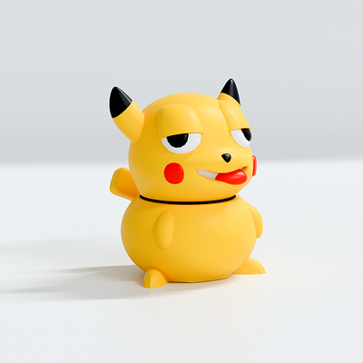 pokemon grinder pikachu silly stoned weed herb 3d model fast tool art hand pocket 420 free zaza 3d print model - Mito3D