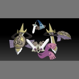 Pokémon aiguiser doubler aegislash jouet figure art Jeu Pokemongo nintendo Pokemonzukan Jeux jouets sculpture évolution 3d print model - Mito3D