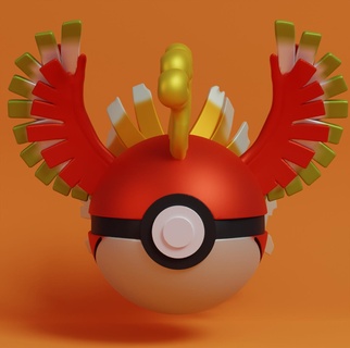 Pokemon ohh pokeball 3d print model - Mito3D