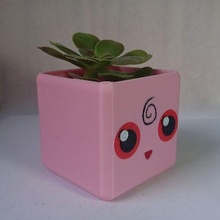 pokemon igglybuff square flowerpot pot anime bucket 3d print model - Mito3D