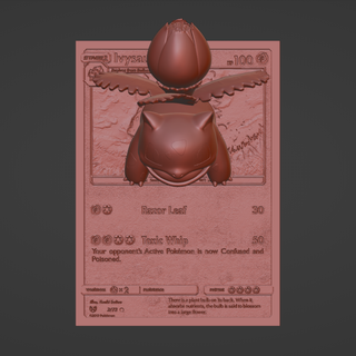 Pokémon Ivysaur 4d cartão personalizadas bulbasauro 3d impressora venusaur 3d print model - Mito3D