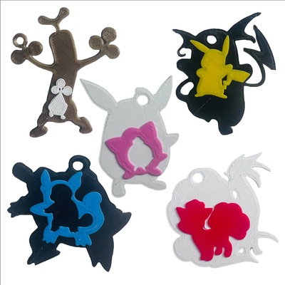 pokémon schlüsselanhänger designs schlüssel ringe anime bonsly bulbasaur charmander dratini gastly giraffe ff pikachu spritzen vulpix 3d print model - Mito3D