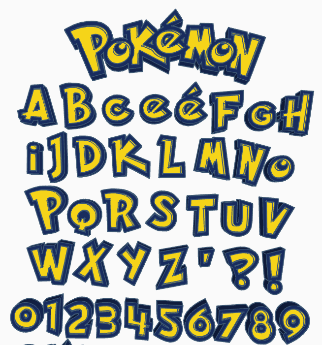 pokemon letters 3D print model - Mito3D