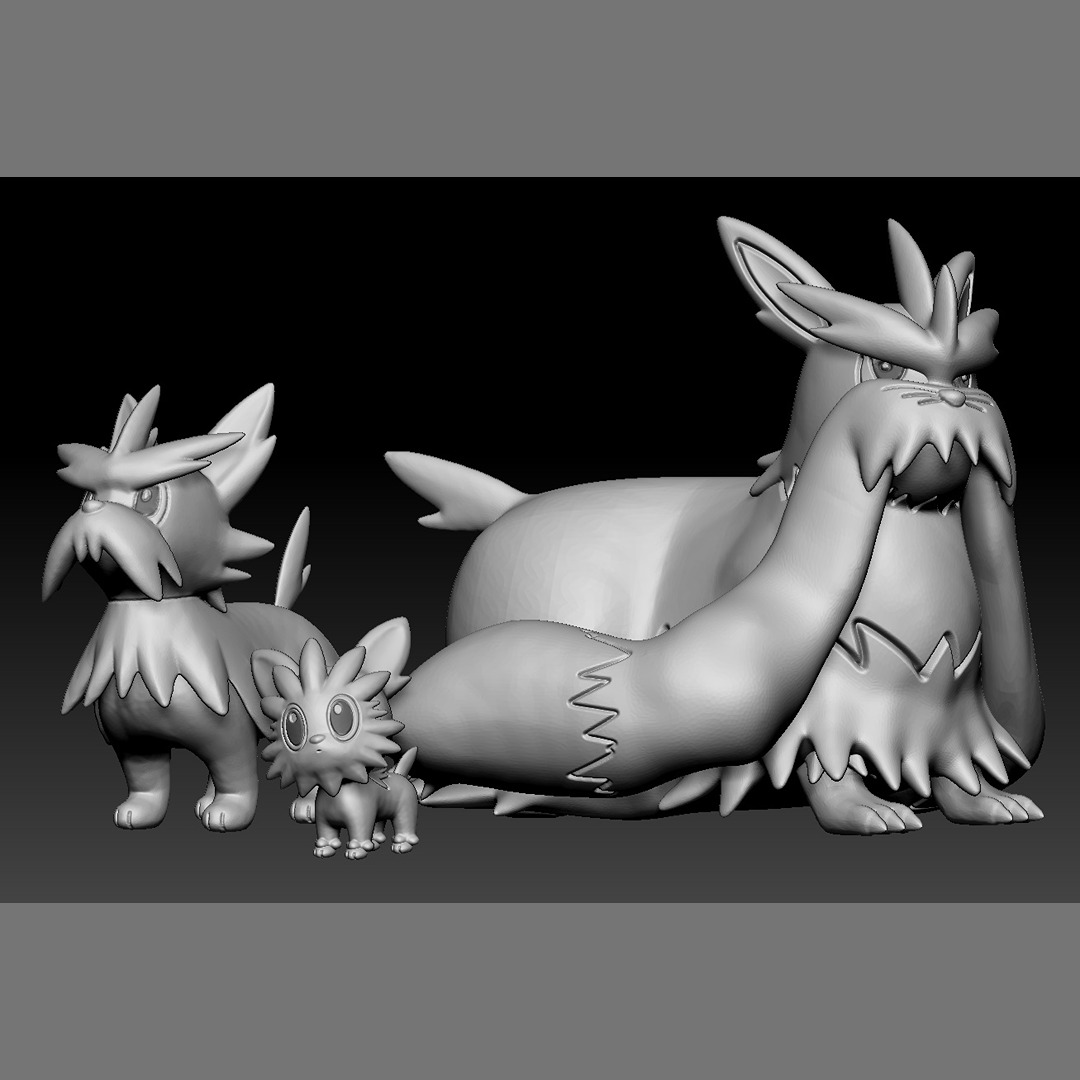 pokemon lillipup herdier stoutland Game toy figure art game pokemongo nintendo pokemonzukan games toys sculpture evolution 3D print model - Mito3D