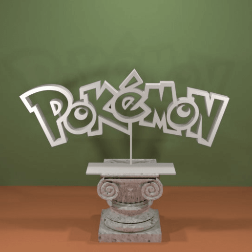 pokemon logo Kunst Anzeichen logos 3D print model - Mito3D