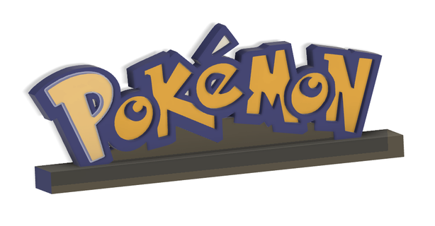 Pokémon logotipo característica decoração casa geeks pokebola 3d print model - Mito3D