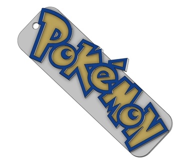 Pokémon logotipo chaveiro arte 3d print model - Mito3D