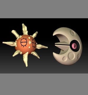 Pokémon Lunatone Solrock Spielzeug Zahl Kunst Spiel Pokemongo Nintendo pokemonzukan Spiele Spielzeuge Skulptur Evolution 3d print model - Mito3D