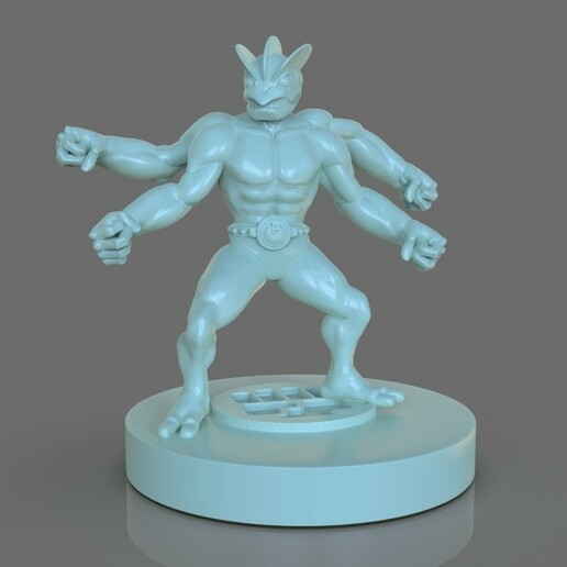 pokemon machamp figurine miniature game games plants vs zombies arttoy toy easy 3dprint printable cute sunflower flower ps4 xbox nintendo fanart videogame toys pikachu anime monster creature gameboy 3D print model - Mito3D