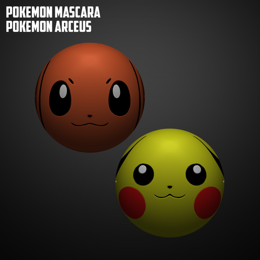pokemon masks - legends arceus art hisui nintendo video games pikachu eevee mask print 3D print model - Mito3D