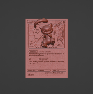 pokemon maullar 4d tarjeta personalizado mewtwo mega sombra 3d impresora 3d print model - Mito3D