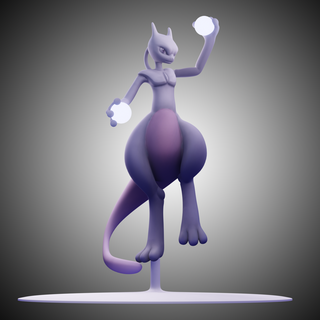 Pokémon mewtwo Spiel Pokémon Charakter Monster mewtwo Magie psychisch Stand frei 3d print model - Mito3D