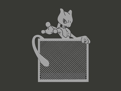Pokémon mewtwo épingle titulaire soutien 3d print model - Mito3D
