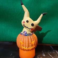 pokemon mimikyu pumpkin halloween candle decoration led ghost 3d print model - Mito3D