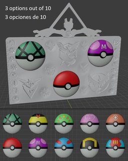 pokemon nintendo switch dock holder 3 pokeballs case protector housing pokeball 3d print model - Mito3D