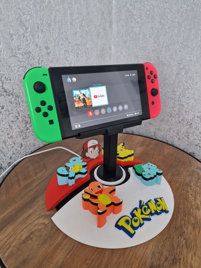 pokemon nintendo switch jewellery stand coomercial dock joycon storage mario zelda decoration gaming setup gamer controller awesome 3d print model - Mito3D