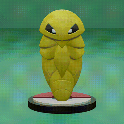 pokemon no 014 kakuna art weedle beedrill beedle cocoon spear bug poison 3d toy popular print printable ash pokeball anime manga 3d print model - Mito3D