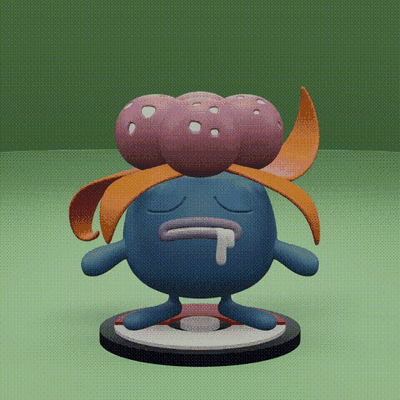 pokemon no 044 gloom art oddish vileplume bellossom nazonokusa kusaihana ruffresia kireihana grass poison 3d art toy print printable ash pokeball anime manga 3d print model - Mito3D